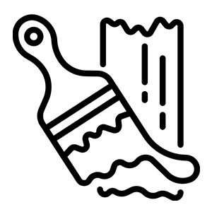 Baseboard Painting A black and white icon of a brush with paint.