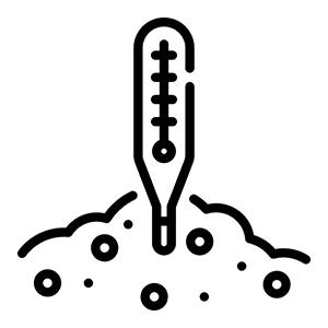Moisture Testing A black and white image of an object with a thermometer.
