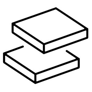A drawing of two pieces of paper on top of each other.